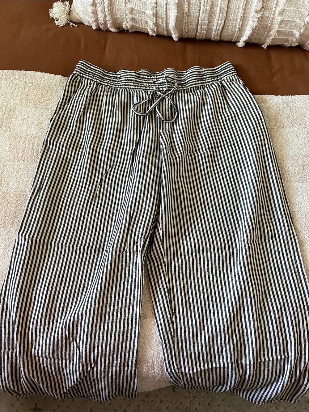 a new day Black and White Striped Wide Leg Pants